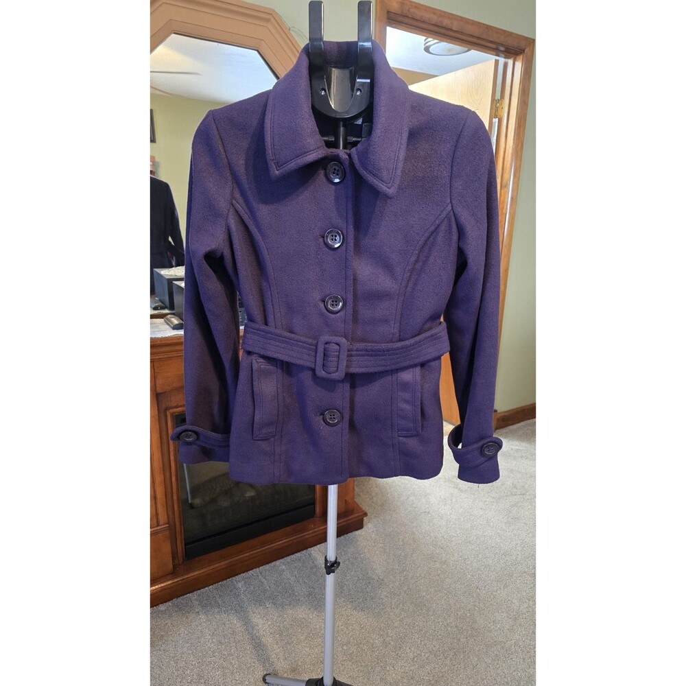 WOMAN'S LOVE CULTURE SIZE: LARGE PURPLE CASUAL PEA COAT*WORN 1X EXCELLENT COND* - Picture 2 of 12
